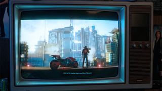 Cyberpunk 2077 imagined on a CRT TV