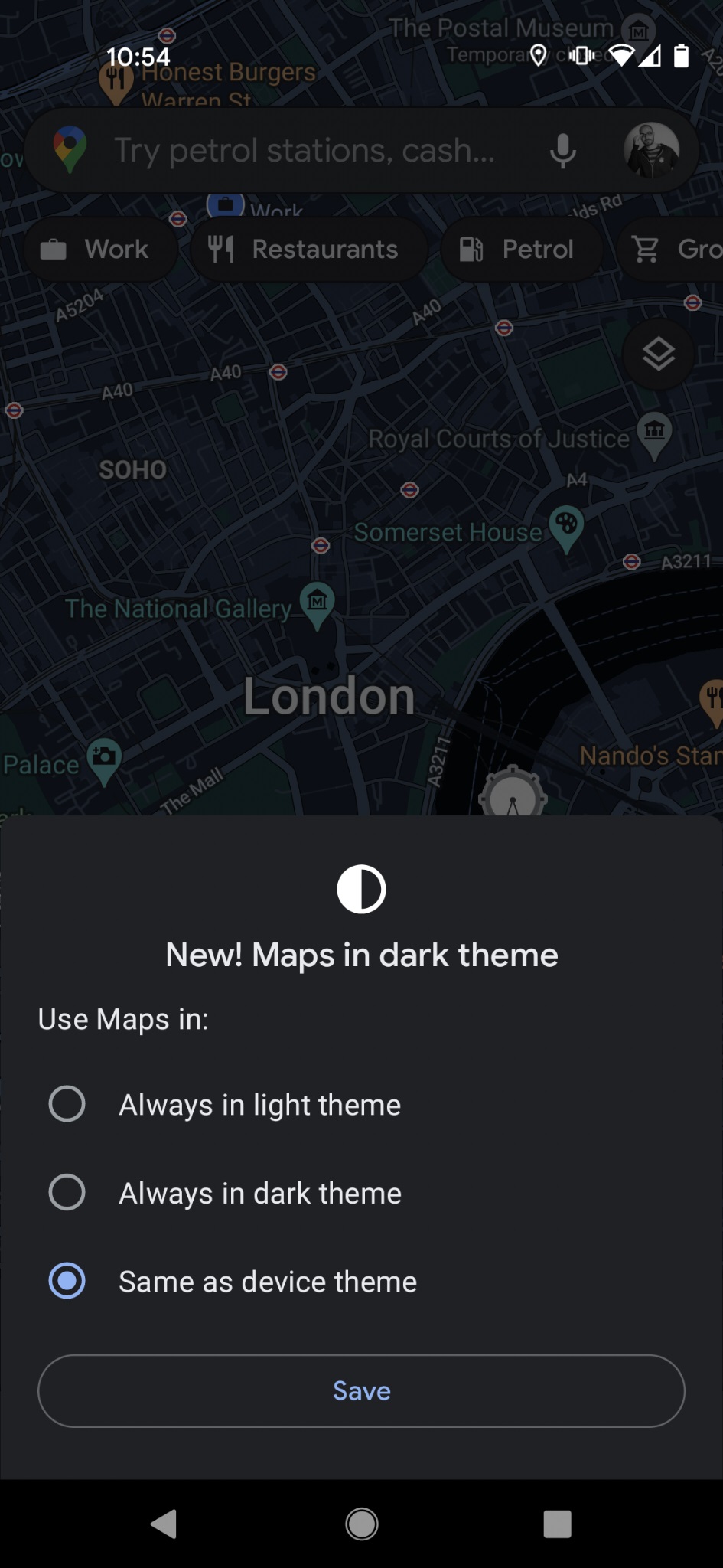 Как использовать темный режим Google Maps - Включить темную тему