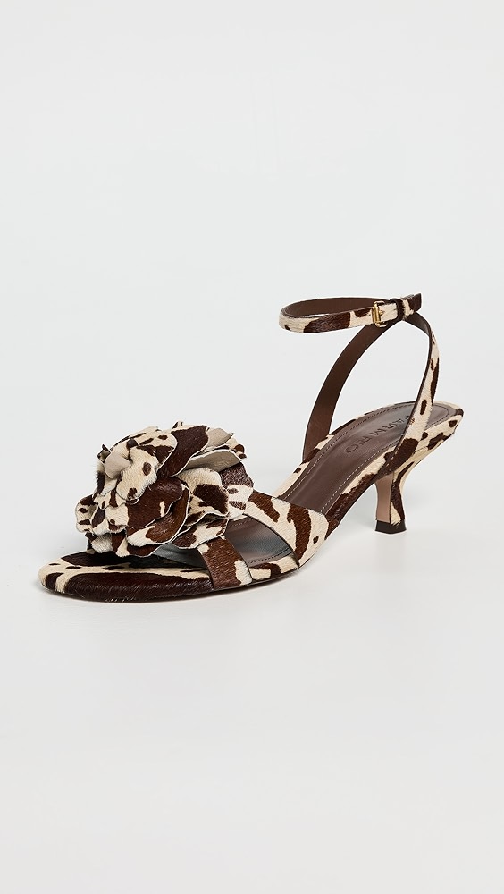 Farm Rio Flower Kitten Heel Sandals