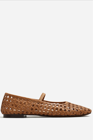 The Greta Ballet Flat in Open-Weave Leather