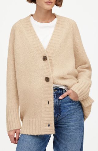 Chunky Alpaca Blend V-Neck Cardigan