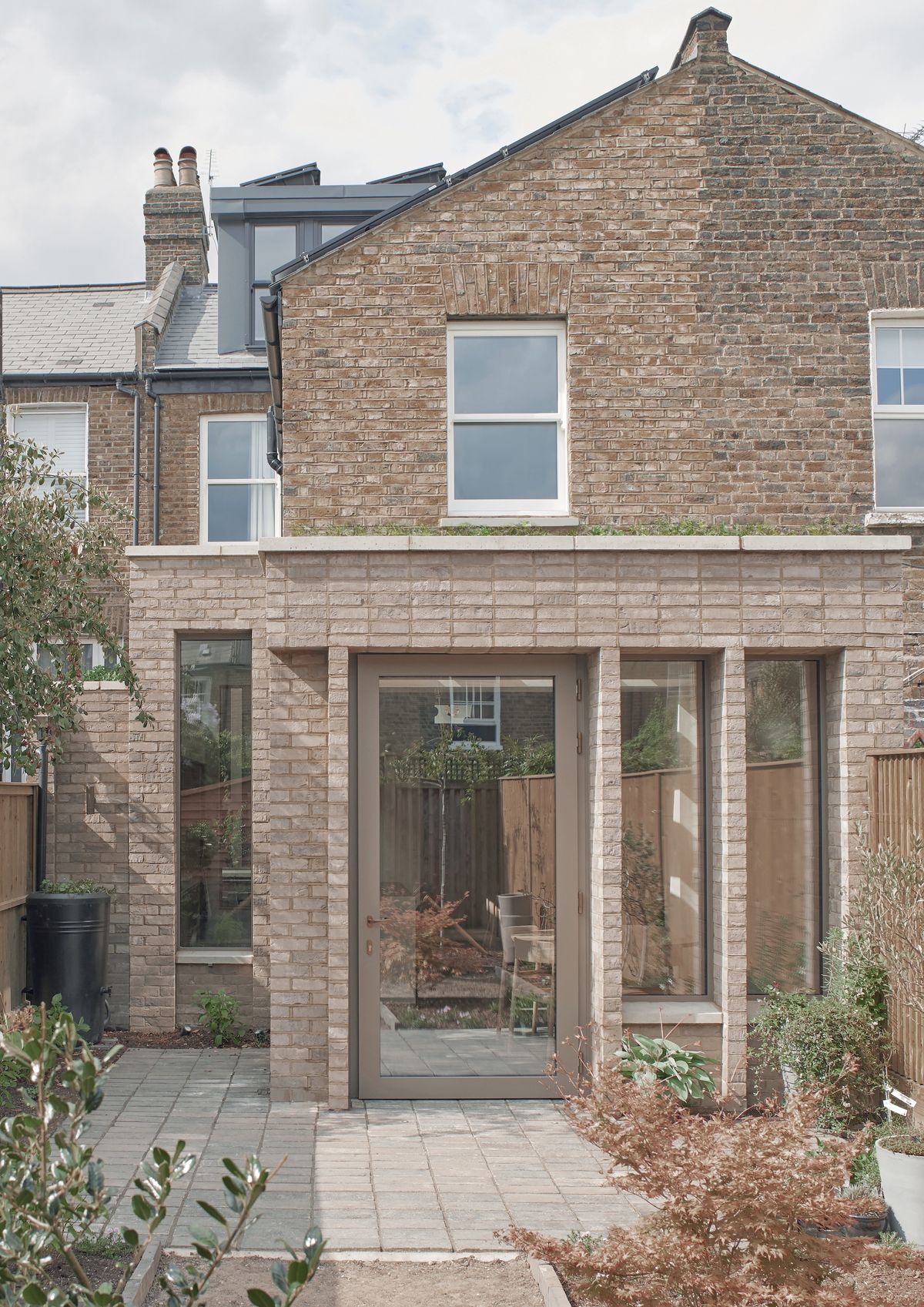 exterior of brick extension with glazing