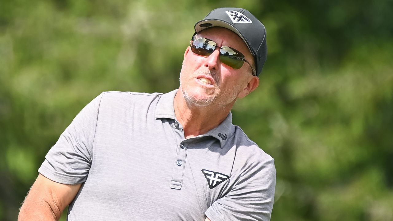 Phil Mickelson during the LIV Golf Greenbrier tournament