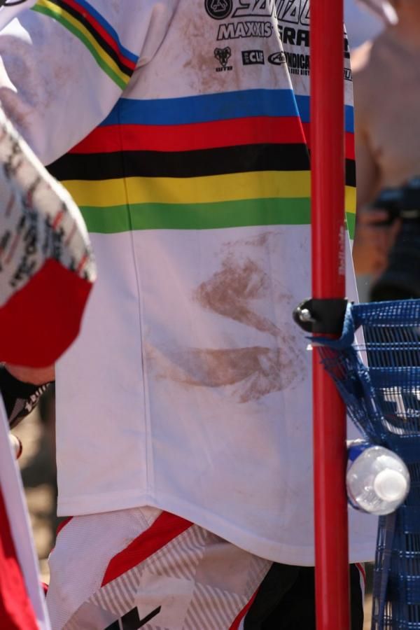 Steve Peat now dirties his jersey before the start of each race.