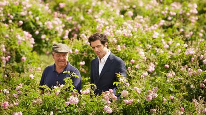 Chanel Grasse rose harvest with farmer Jospeh Mul with and in-house perfumer, Oliver Polge