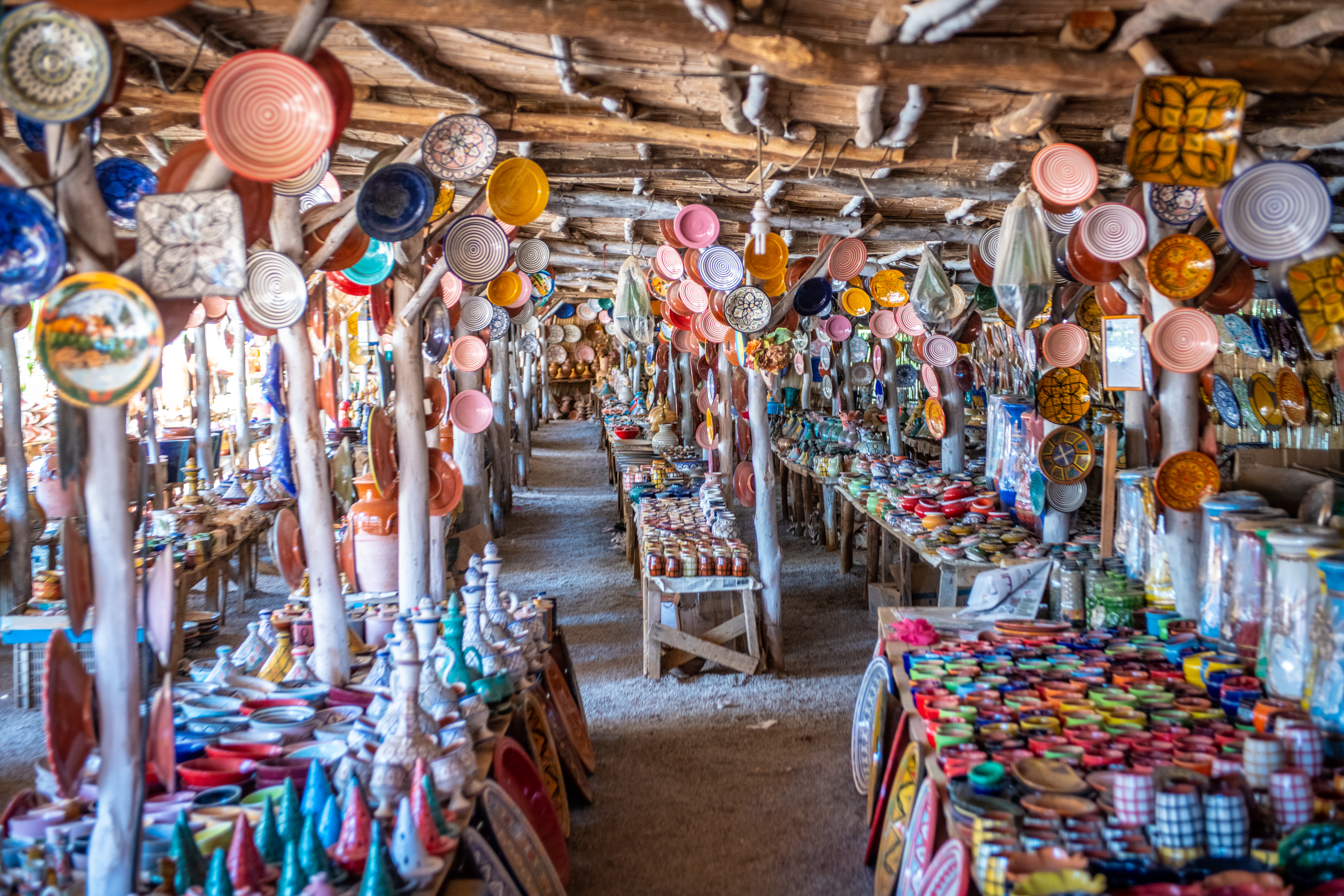 Colorful pots for sale in Tangier