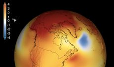 In this NASA visualization, the planet&rsquo;s temperature changes are shown compared with the average from 1951 to 1980.