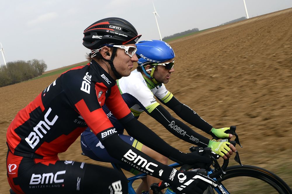 Tejay van Garderen cruises in the bunch during stage 1.
