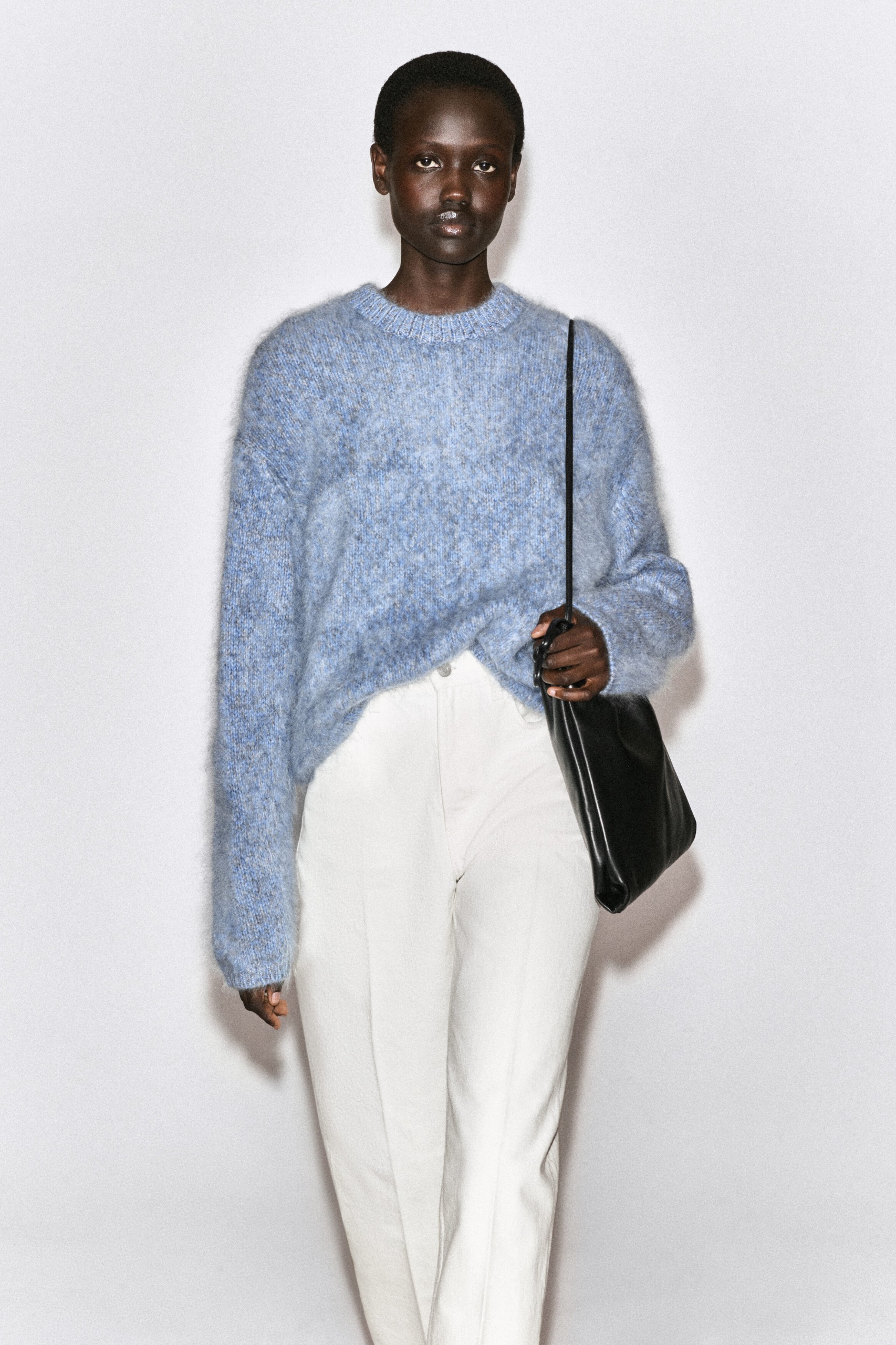 Two-Tone Brushed-Cashmere Jumper