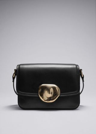 Sculptural Buckle Leather Bag