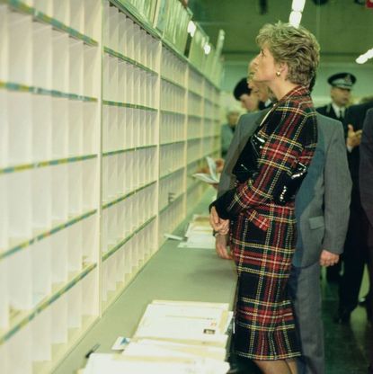 Princess Diana visiting the post office 