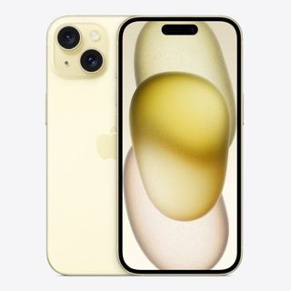The iPhone 15 in Yellow against a white background.