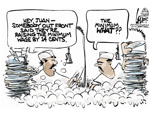 Editorial cartoon minimum wage