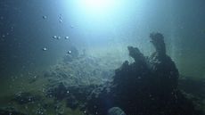 This view from an international volcano monitoring system shows the Kolumbo volcanic crater on the seafloor.