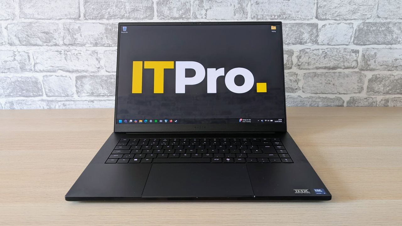 The Razer Blade 16 on a desk