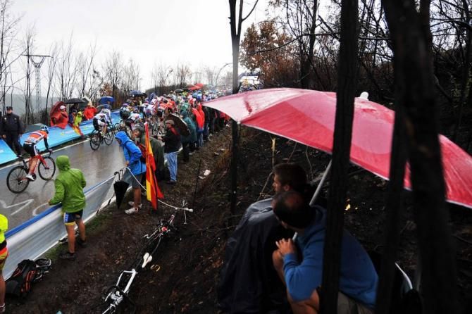 Under an umbrella was a good place to be watching the race