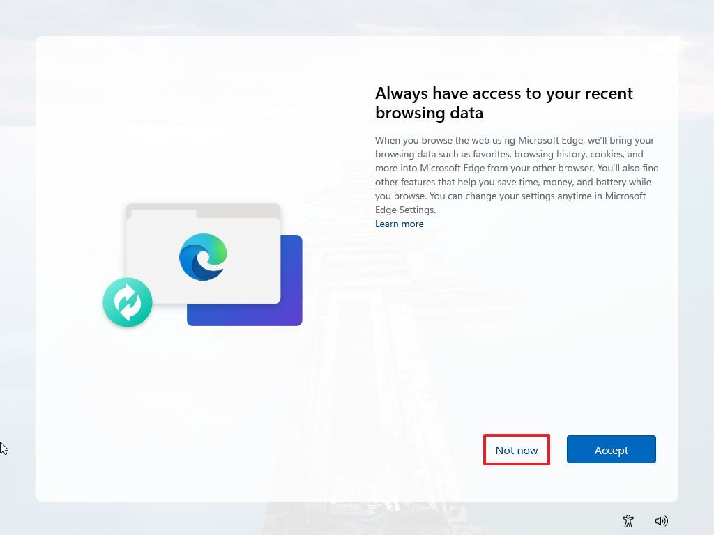 Windows 11 OOBE skip Edge settings