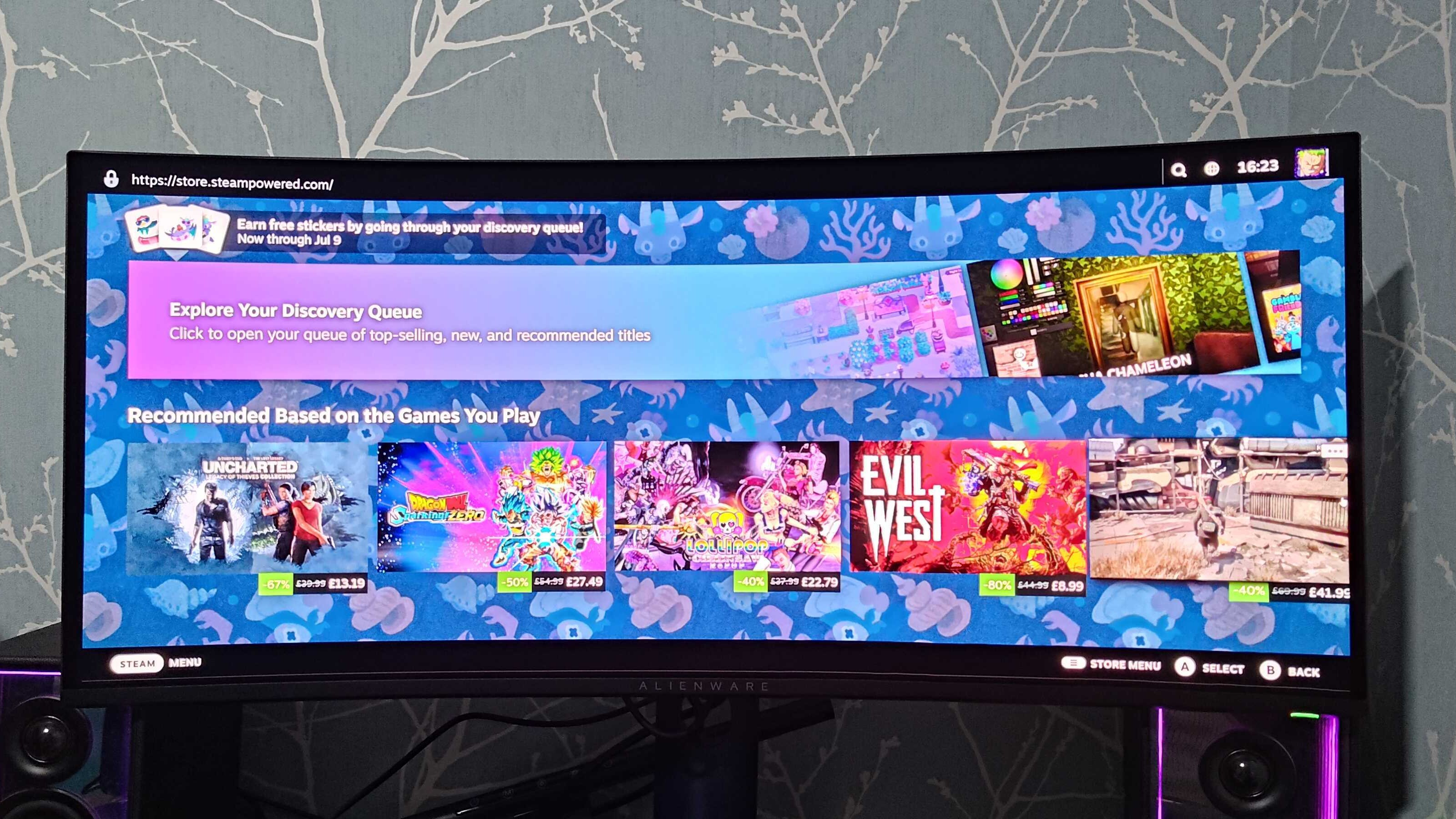 Steam store on AW3426DW