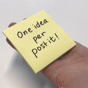 Animated GIF of person peeling off a Post-it horizontally