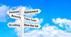 Retirement annuity sign post