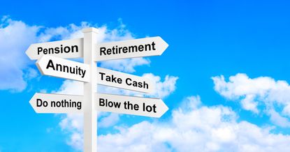 Retirement annuity sign post
