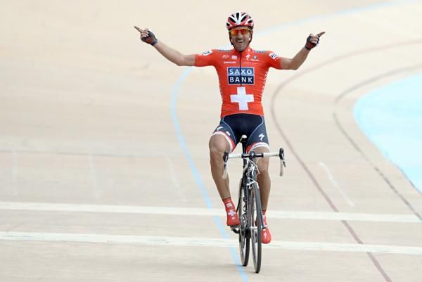 Cancellara solos across the finish line at Paris-Roubaix