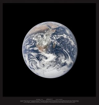 The "Blue Marble," as seen during Apollo 17 and printed in "Apollo Remastered."