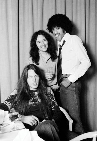 Gorham, Downey and Lynott in Copenhagen, August 24, 1977