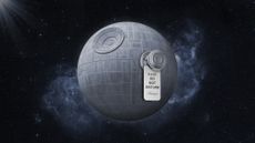 Illustration of a a do not disturb sign hanging from a space station