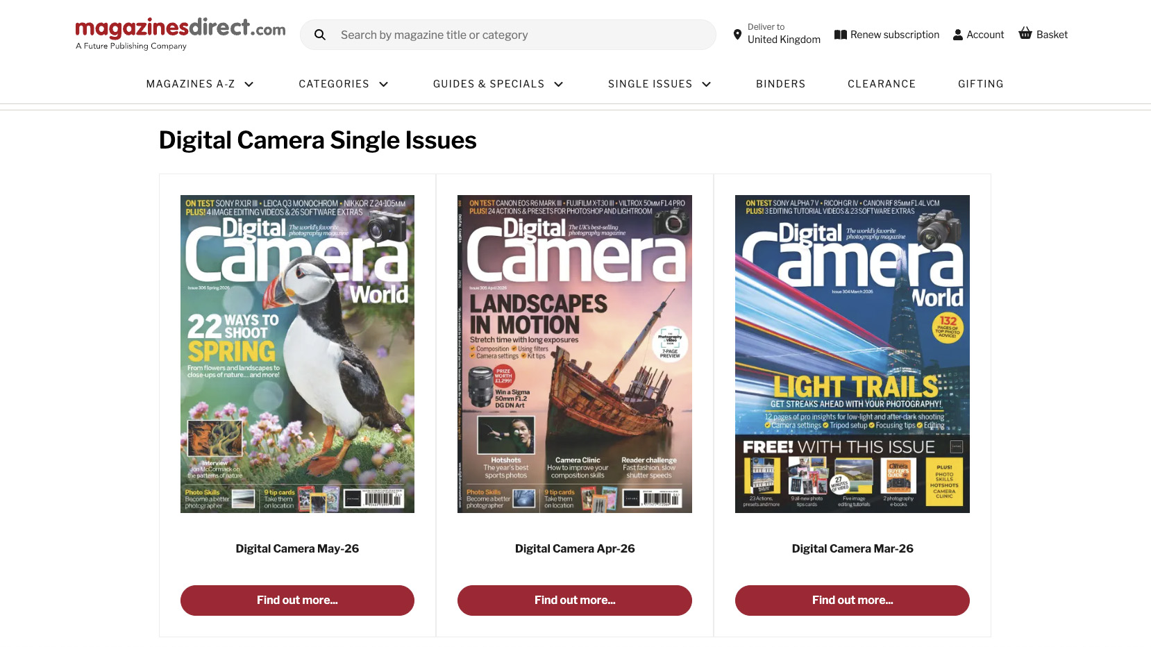 Landing page of www.magazinesdirect.com for Digital Camera magazine, where single back issues of the magazine can be purchased: https://www.magazinesdirect.com/az-single-issues/6936939/digital-camera-magazine-single-issue.thtml