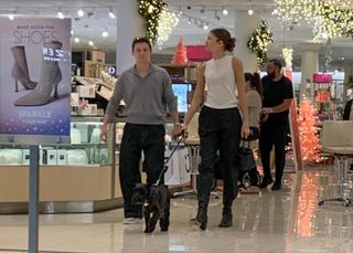 Tom Holland and Zendaya shop at Nordstrom with their dog Noon while Zendaya wears the controversial Tabi boot