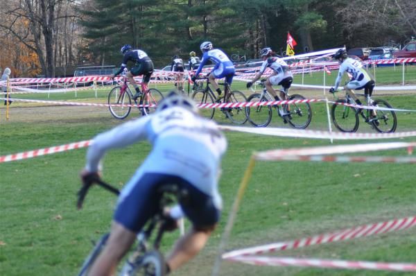Most of the racers spent the day in small groups, single file.
