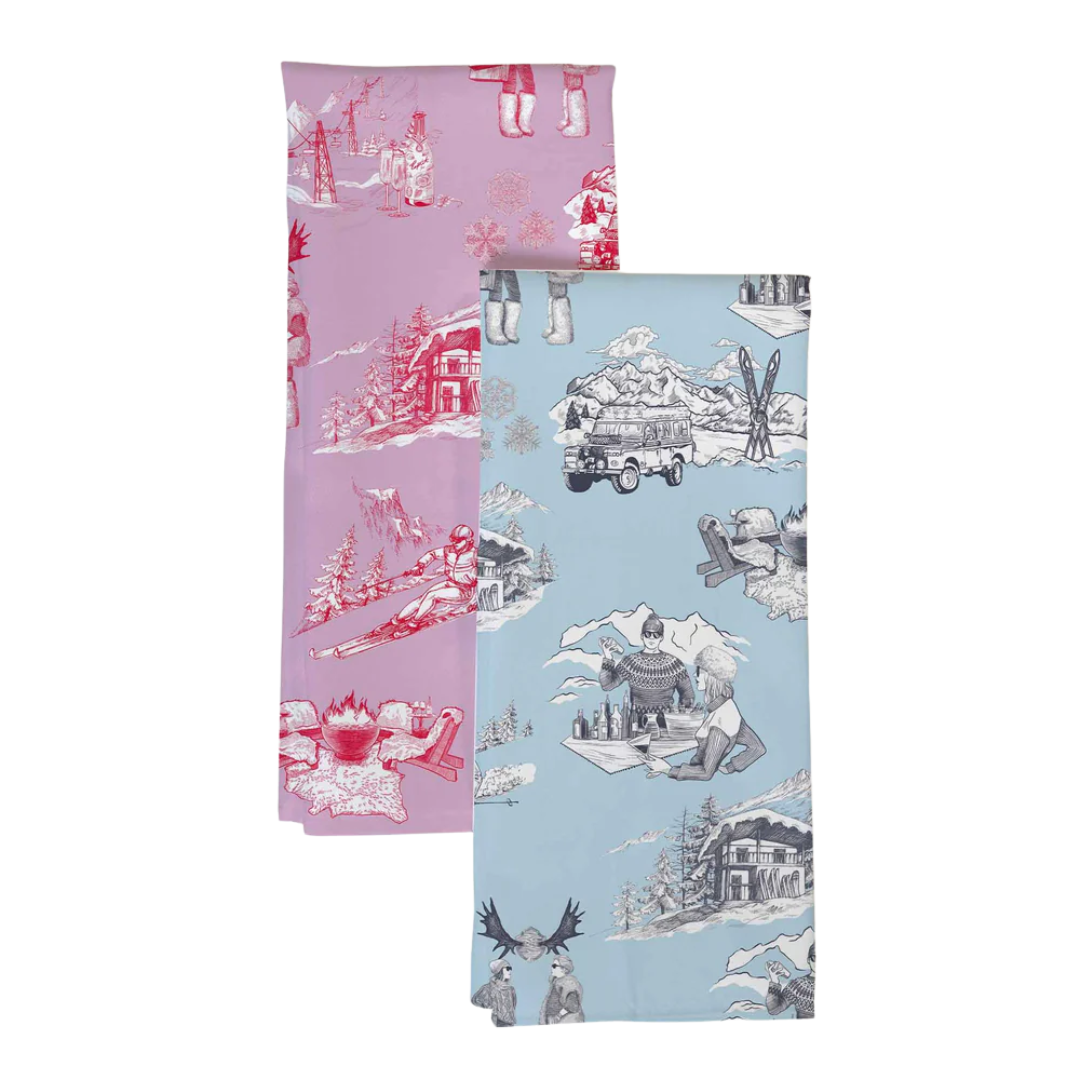 Apr&amp;eacute;s Ski Toile Tea Towel Set