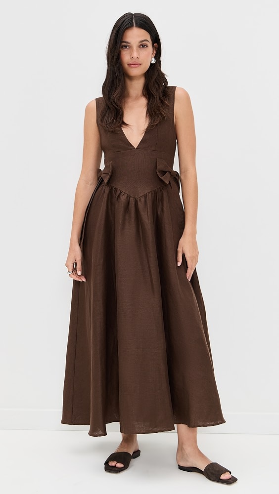 Vrg Grl Daphne Linen Midi Dress