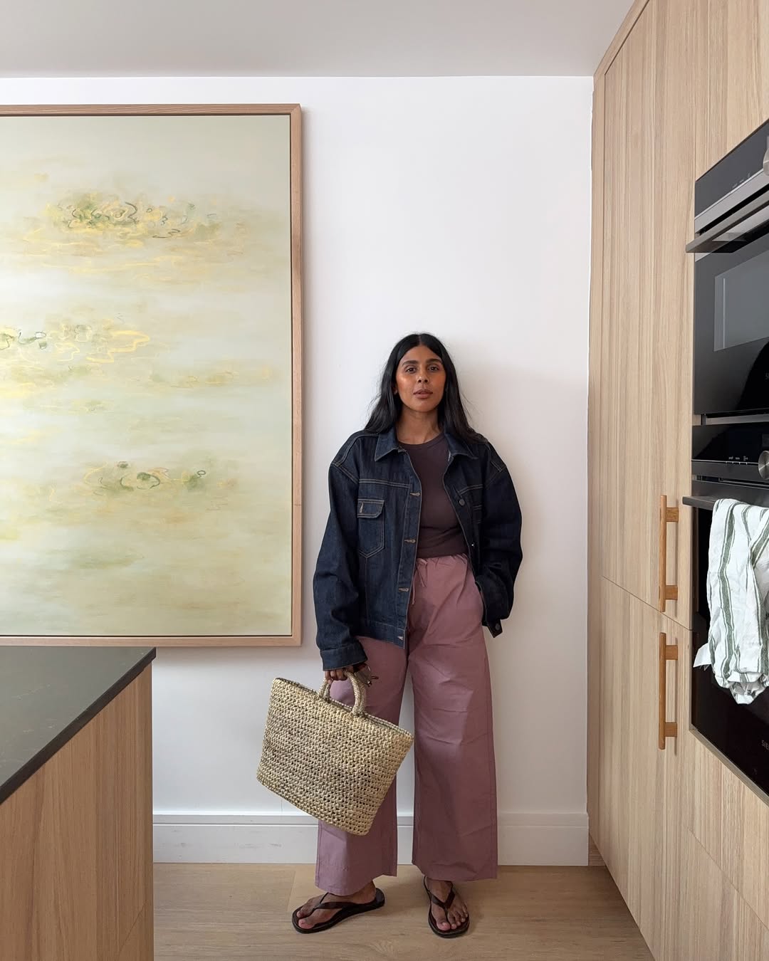 Monikh in pink trousers