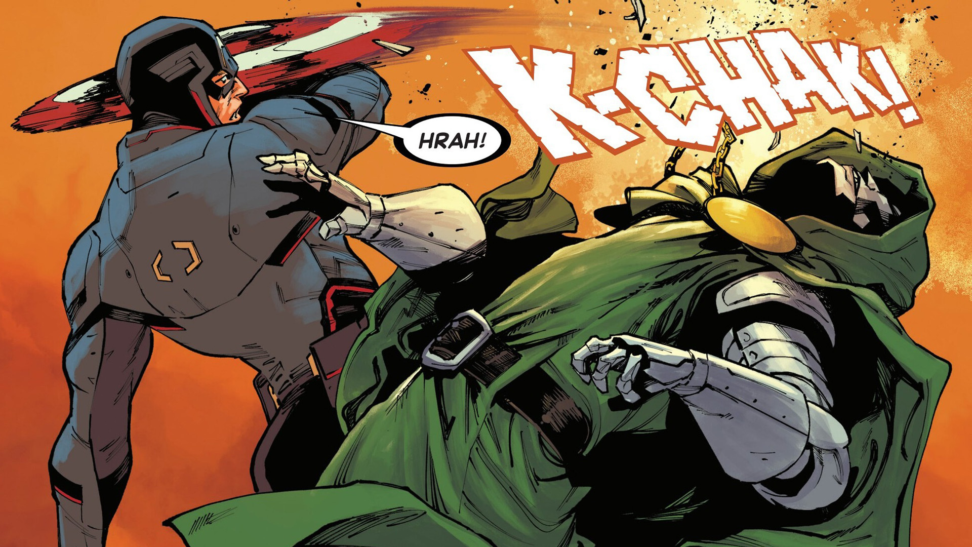 Captain America panel from Marvel Comics series