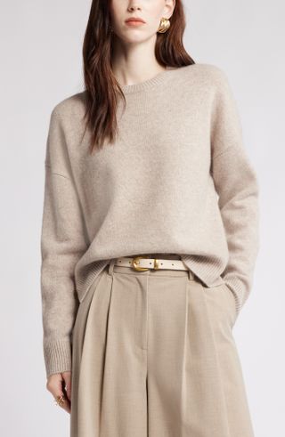 Nordstrom, Crewneck Side Slit Wool & Cashmere Sweater