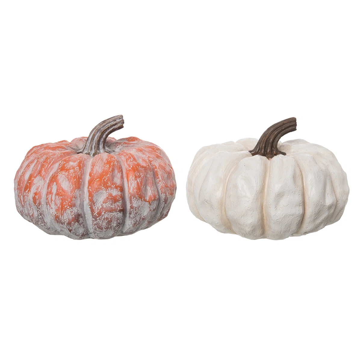 Resin Short Pastel Pumpkin Decor Set of 2 Fall
