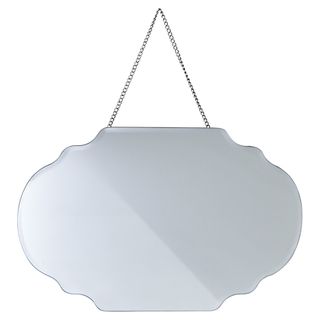 vintage hanging mirror with white background