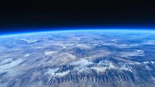 A mountain range taken from high above the earth