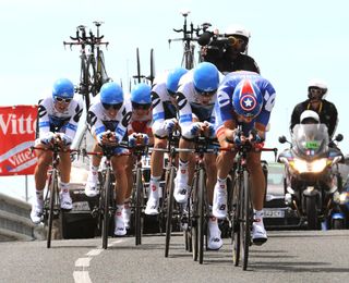 Garmin-Cervelo on way to winning stage, Tour de France 2011, stage two