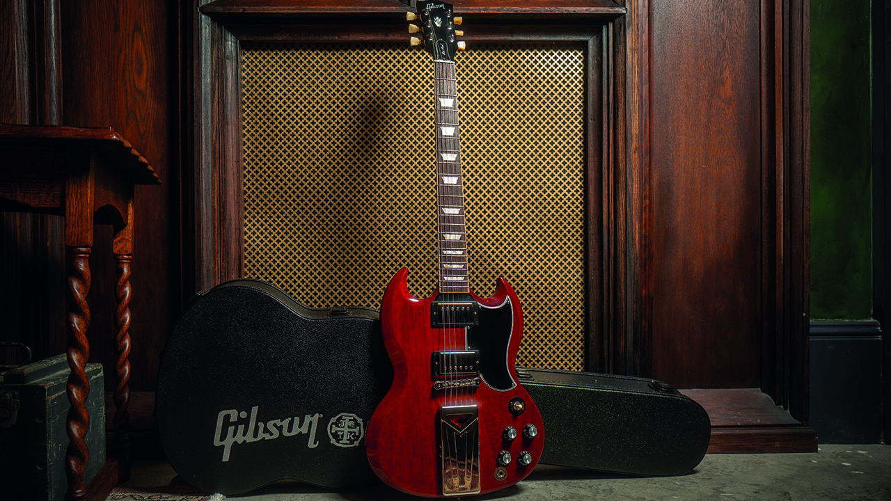 Jake ‌Kiszka with his new signature Gibson SG