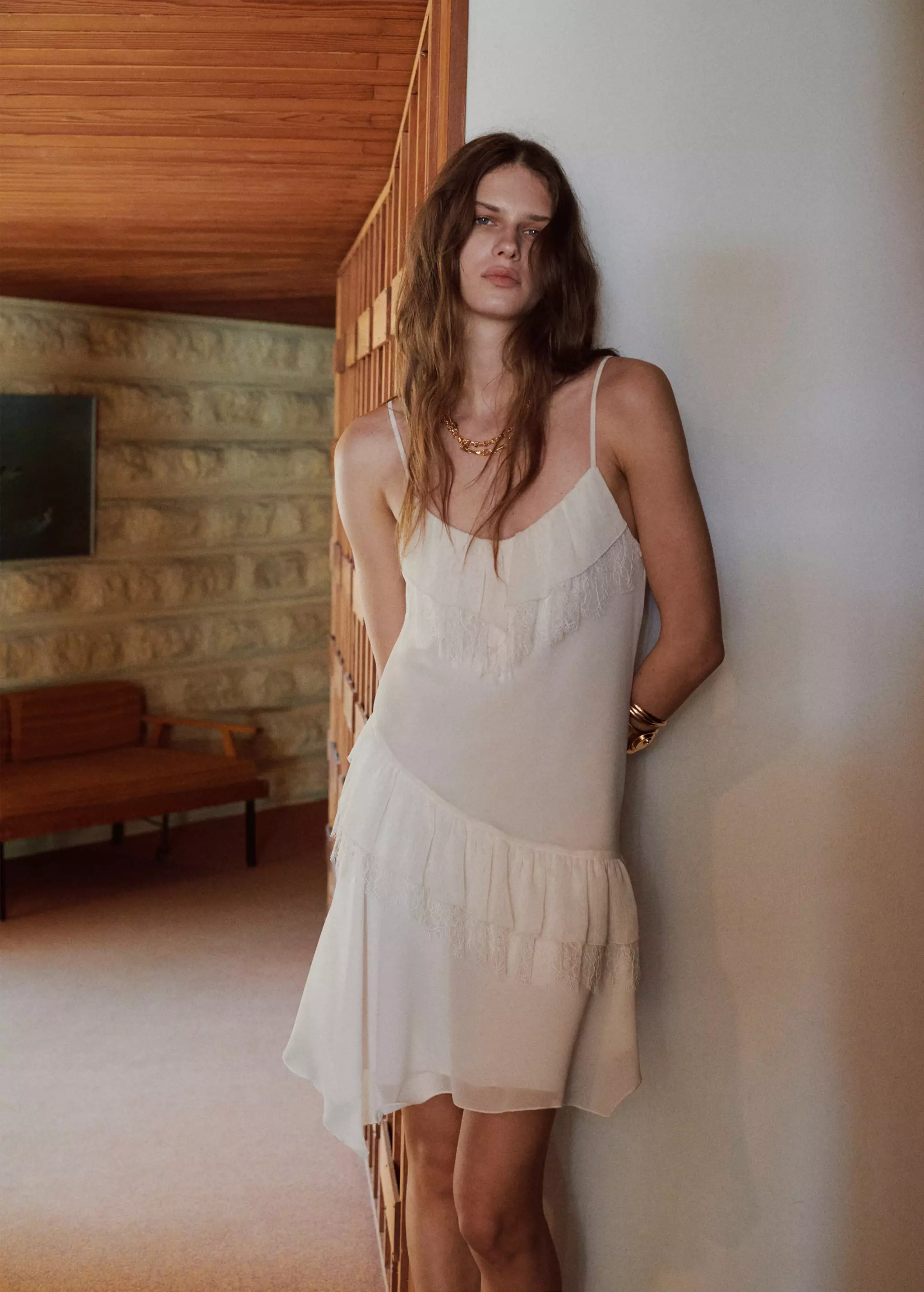 Lace Ruffle Dress - Women | Mango Usa