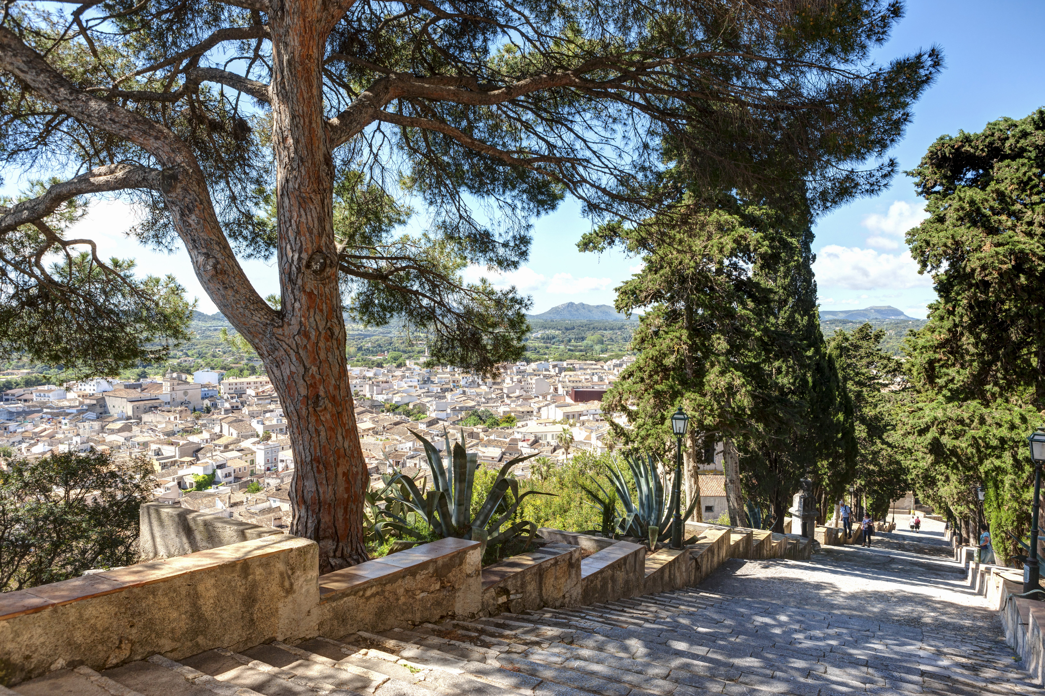 Spain, Majorca, View of Stairway to Castle of Arta