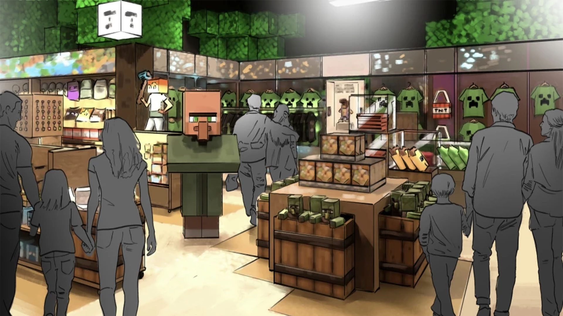 A concept image of a Minecraft shop.