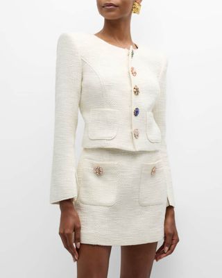 Randi Cropped Cotton Bouclé Jacket