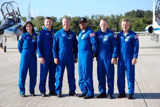 Space Shuttle Discovery's Last Crew Arrives at Launch Site