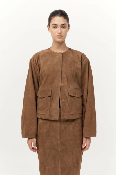 St Agni, Suede Utility Cocoon Bomber