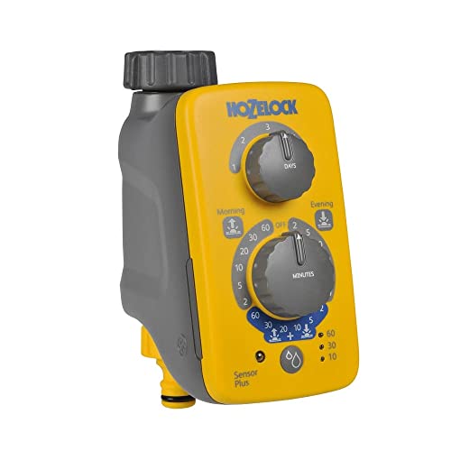 Hozelock - Watering Timer Sensor Controller Plus : Automatic and Easy Watering With Its Light Sensor, Adjustable Watering at Sunrise And/or Sunset, Manual Watering Function [2214 0000]