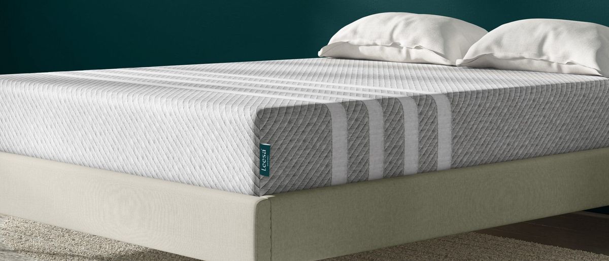 The Leesa Original Memory Foam mattress on a bed frame in a bedroom